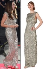 Jenny Packham Carrie Sequin Silver Maxi Cocktail Dress UK 8 Usa 4 Kate Middleton