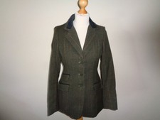 Shires Huntingdon Tweed Show Jacket dark green check ladies 34" UK 8 hacking