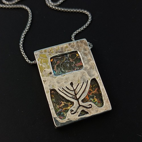 Menorah roman glass pendant - menorah,