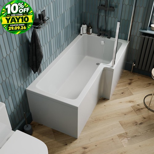 Shaped shower bath right - shower,