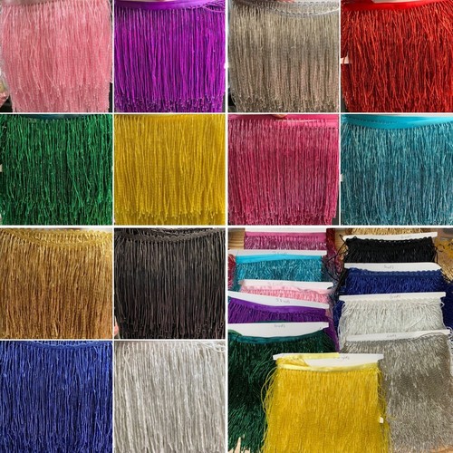 Beaded glass tube fringe - beaded,