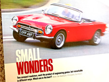 HONDA S800 vs LOTUS ELAN -  COLLECTIBLE FRAMEABLE CLASSIC CAR ROAD TEST REVIEW
