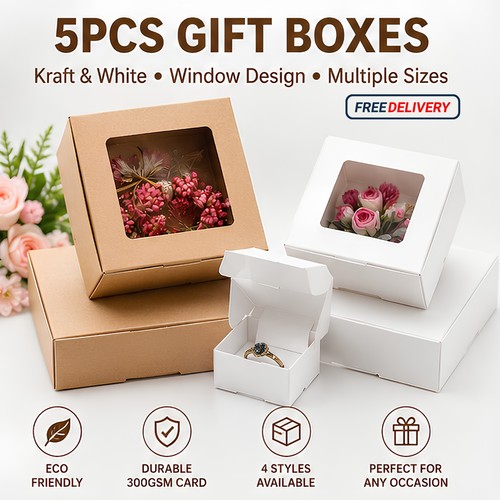 5pcs kraft white - 5pcs, boxes