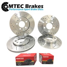 Front Rear Brake Discs & Pads For Jaguar X Type 2.5 V6 01-08 Drilled Grooved