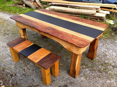Handcrafted wooden table - wooden,