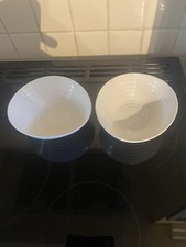 Portmeirion Sophie Conran White Ripple Cereal Bowls X2.Brand New.