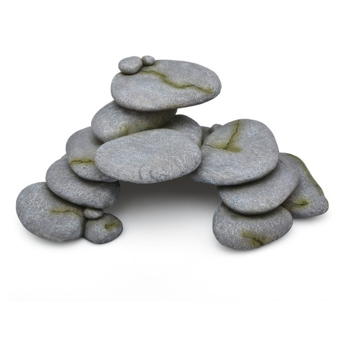 Grey pebble stack aquarium - pebble,