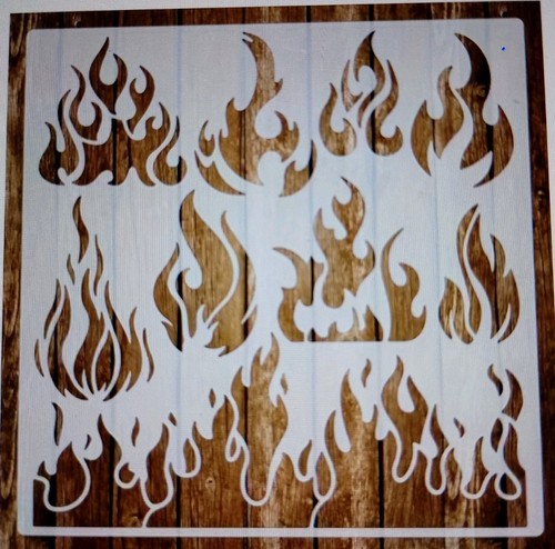 Fire reusable stencil airbrush - stencil,