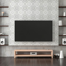 10Pcs Peel Stick Vinyl Floor Tiles Beige Marble Moroccan Floral Pattern Stickers