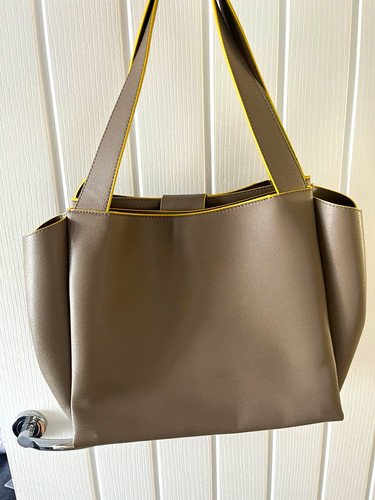 Zara grey faux leather large - faux,