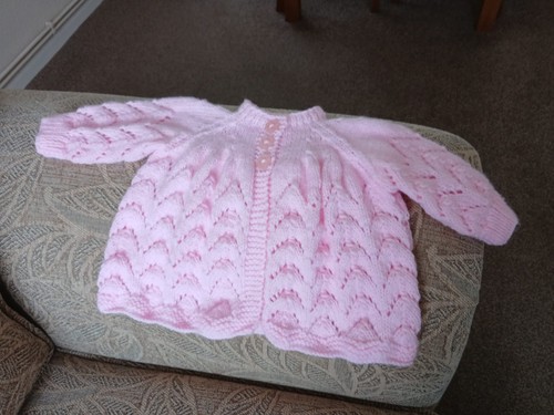 Hand knitted matinee coat - hand,