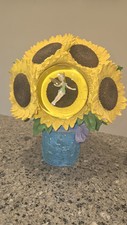 Disney Tinkerbell Sunflower Bouquet Snow Globe RARE