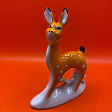 Vintage Soviet Porcelain Deer Bambi Figurine , Gorodnitsa  USSR 1960s Rare