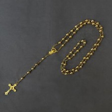 Rosary Beads Necklace, Jesus Crucifix Saints Necklace Christian Communion