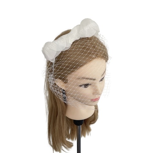 White birdcage veil headband - birdcage,