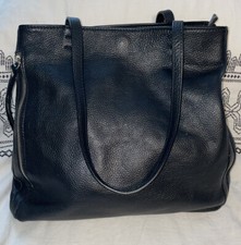VIOLA CASTELLANI Black Leather Tote Bag Purse-NEW no tag