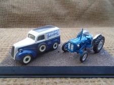 One off 1:43 scale Fordson Super Dexta tractor & service van on display plinth
