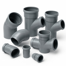 Hunter 110mm Soil Pipe Fittings Plumbing Drainage Connectors Bends Offset Grey