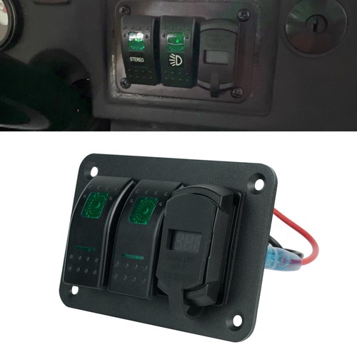Gang green led - green, rocker
