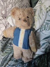 Vintage Steiff  Unjointed Plush Bear 32cm with button
