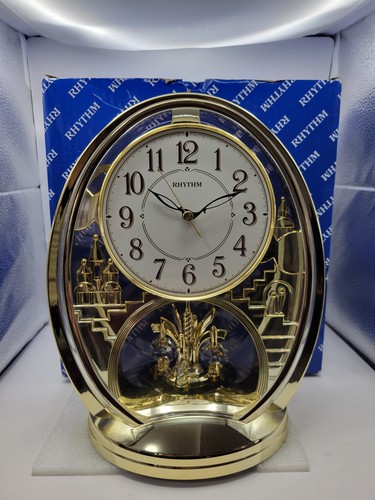 Rhythm oval mantle clock with - oval,