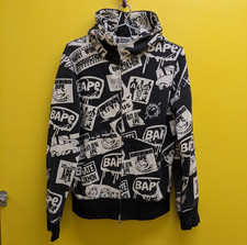 Bape dr zaius full zip up hoodie Size Medium Black and white, Nigo A Bathing Ape