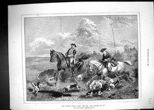 Antique Old Print 1872 Hunting