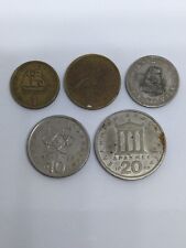 Greece Drachma 5 coins set 1980-1988 A014, good condition, collectible items.