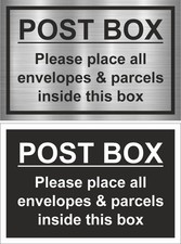 POST / PARCEL BOX SIGN NOTICE - MAIL DELIVERIES LETTERS - METAL PLAQUE