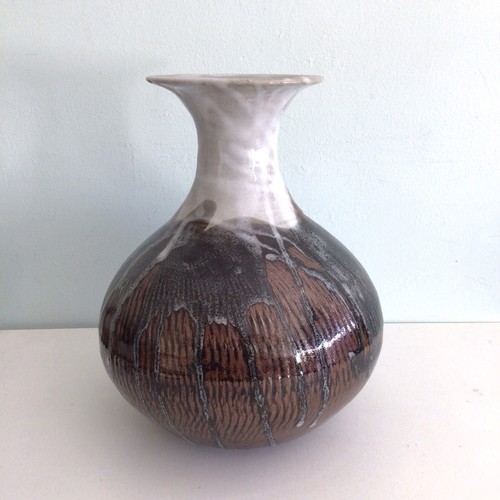 Studio pottery vase - studio, drip