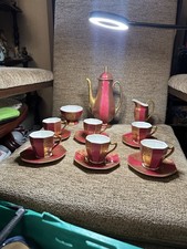 A STUNNING 1930s Royal Doulton Art Deco Octagonal complete coffee set very rare 