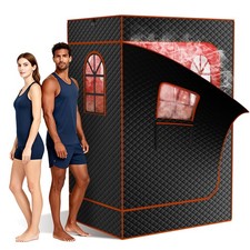 H&ZT Steam Sauna for 1 & 2 Person Home Personal Sauna Box with 1000W Steamer