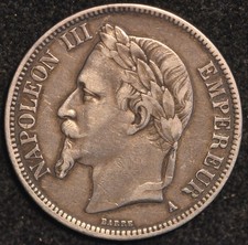 France 5 Francs 1869 A