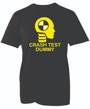 Crash Test Dummy T-Shirt Funny Sarcastic Dummy Man Crash Novelty Design Joke Top