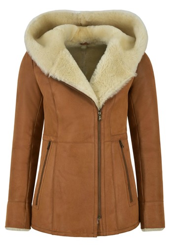 Ladies sheepskin jacket tan - ladies,