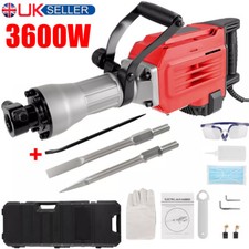 240V Electric Demolition Corded Hammer Concrete Breaker Drill with Chisel & Case
