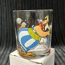 NUTELLA FERRERO ASTERIX ABRARACOURCIX & BARBE ROUGE ADVERTISIGN VTG GLASS 1995