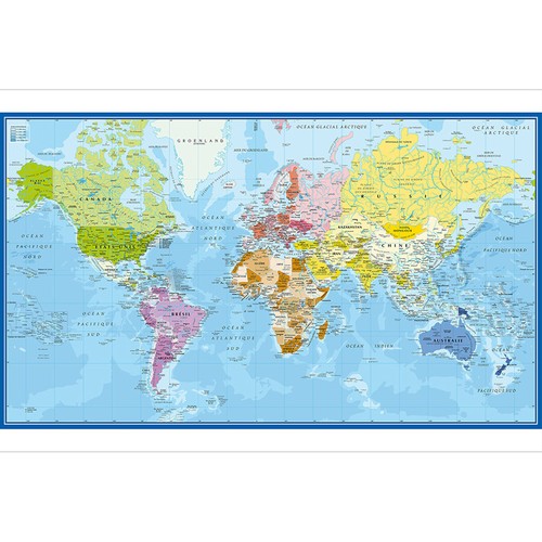 Political world map canvas - world,
