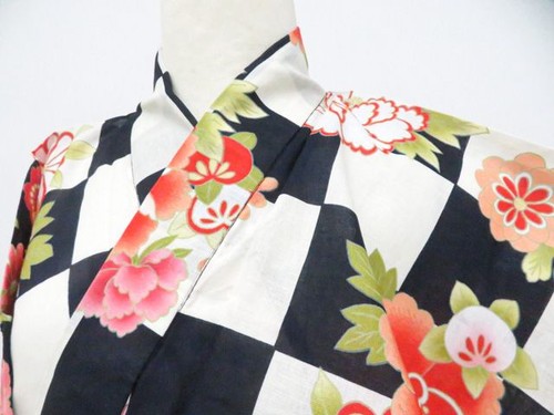 Japanese kimono yukata cream - kimono,