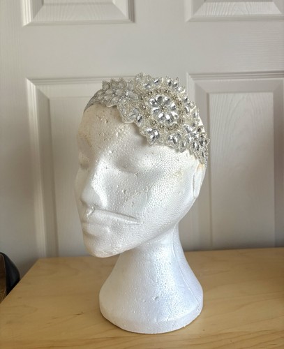 Silver sequin headband - headband, 1920s