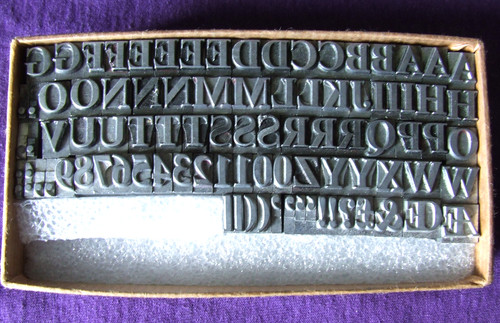 Letterpress type times bold - type,