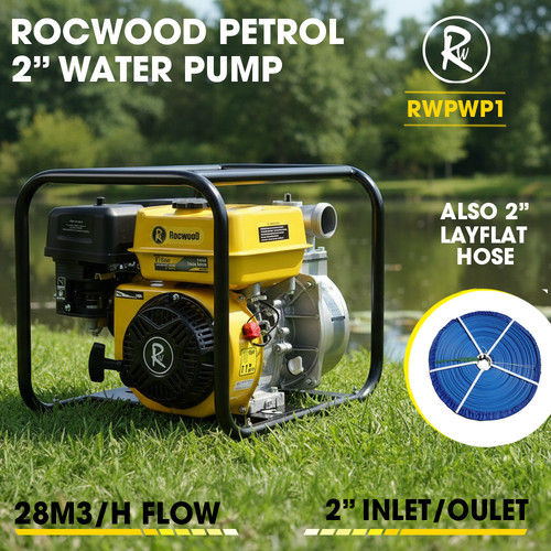 Rocwood petrol water pump - petrol, 2"