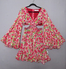 Mac Duggal Mini Dress 8 Floral Cut Out Beaded Flowy Romantic Wedding Guest NWT