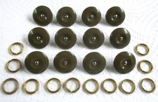 12x British Army:"DENIM BATTLEDRESS BLOUSE BUTTONS & RINGS" (19mm, BD, Overalls)
