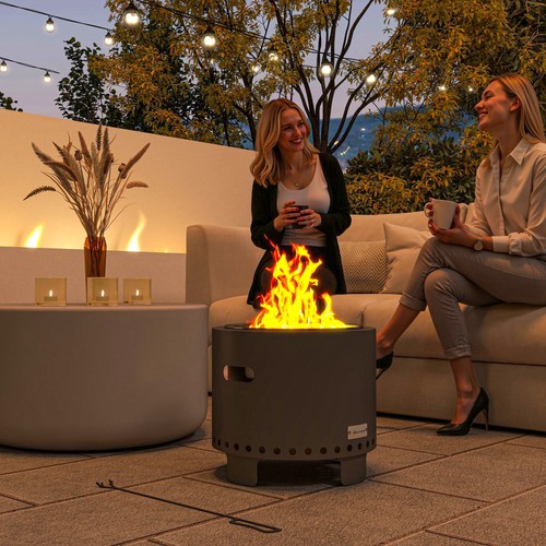 Smokeless fire pit with - smokeless, poker