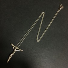 TIFFANY&CO. Silver 925 Elsa Peretti Rosary Cross Pendant Necklace/2BH3186