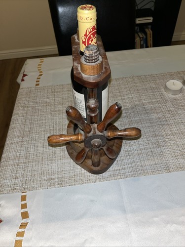 Wooden ships wheel wine - wooden,