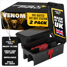Pest X Pro Pre Baited Mouse Trap Box Station Rat Poison Instant Killer Pet Safe