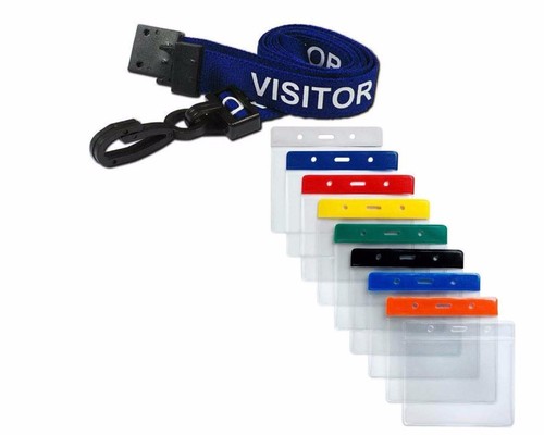 Visitor lanyard blue - visitor,