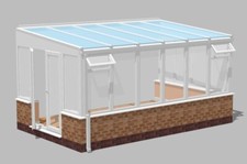 Lean To  Conservatory Kit (5000mm x 3000mm) Dwarf Wall Style